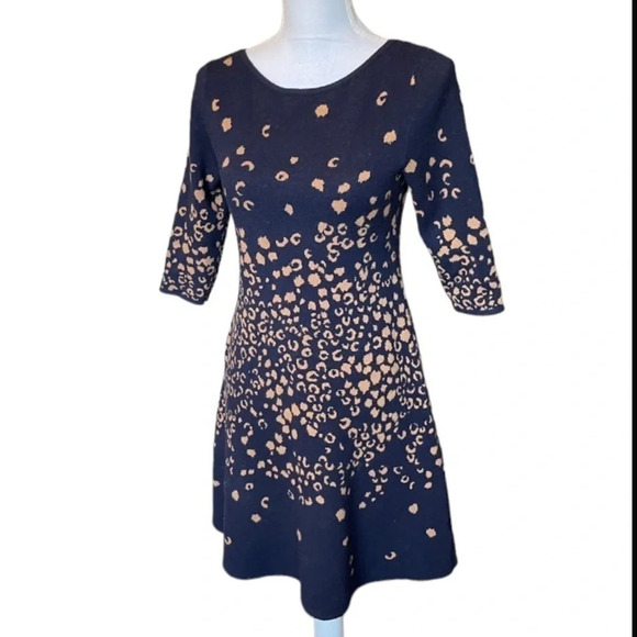 Anthropologie Dress Womens XS Maeve Sweater Animal Print Warm Scoop Back Y2K - Picture 5 of 15